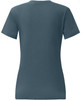 A ladies' premium cotton short-sleeve tee shirt in a navy blue tone, featuring a logo on the back.
