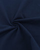 A close-up of navy blue fabric showcasing a soft, premium cotton texture with a spiral design.