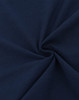A close-up of navy blue cotton fabric, showcasing a smooth and soft texture with a spiral pattern.