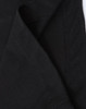 A close-up of a black premium cotton long-sleeve tee shirt, highlighting the stitching and fabric texture.