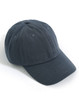 A dark navy cotton twill unstructured cap with a curved brim and six ventilation eyelets. It features a logo.