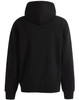 A black unisex premium fleece oversized hoodie with a hood, featuring a simple design and no visible logos.