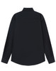 A black long-sleeve shirt made from a cotton blend, featuring a back yoke and buttoned cuffs. Includes a logo.