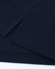A navy blue cotton/poly pique polo with short sleeves and a subtle logo on the fabric.