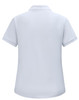 A light blue ladies' short-sleeve polo shirt with a classic pique fabric and a brand logo.