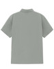 A men's high-performance polo in a muted green hue, featuring a collar and short sleeves. It has a logo on the back.