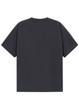 A unisex heavy cotton oversized tee in a dark colour with a plain back and short sleeves.
