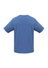 A blue men's short sleeve T-shirt with a plain back and a small logo.
