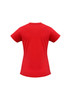 A red short sleeve women's tee featuring a fitted design and no visible logos. Plain back view.