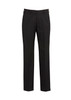Mens flat front pants in black, featuring a cool stretch fabric and a classic design. Includes a logo.