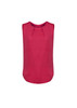 A sleeveless blouse in a rich magenta colour featuring pleat details at the front. It has a smooth, relaxed fit.