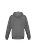 A grey men's crew hoodie with a hood and long sleeves, featuring a plain back design.