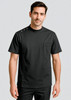 A men's black jacket features a stylish design with a pocket and button details on the shoulder. It has a logo.