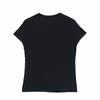 A women's black surf/essential tee featuring short sleeves and a fitted design, with a logo on the back.
