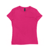A pink women's surf/essential tee with a round neckline and short sleeves, featuring a logo.