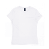 A white women's surf tee displayed flat. The shirt has a logo on the collar area.