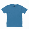 A blue Youth Core Tee with a round neckline and short sleeves, featuring a label inside.