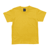 A yellow youth t-shirt featuring a crew neck and short sleeves, with a label inside.