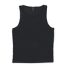 A black singlet featuring a lightweight design and a logo.