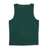 A green sleeveless singlet featuring a logo on the upper section.