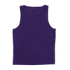A purple singlet featuring a logo, made from a lightweight, breathable material.