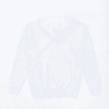 A light-coloured hoodie with a hood and front pocket, displaying a simple design and no visible logos.