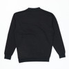 A black crew sweatshirt featuring long sleeves and a simple design, with ribbed cuffs and hem.