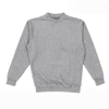 A grey crewneck sweatshirt with long sleeves and ribbed cuffs, featuring a simple design.