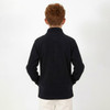 A polar fleece full zip jacket in navy, displayed from the back on a young model with curly red hair.