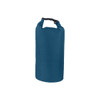 A blue Oxford cloth dry bag with a secure buckle closure at the top and a textured surface.