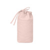 A foldable drawstring pencil case in a soft pink colour, featuring a simple design and a drawstring closure.