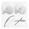 Round wire cable luggage tag in silver with a stainless steel finish, featuring a blank insert for personal details.