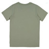 A plain olive green short sleeve t-shirt with a round neckline and no visible branding.