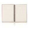 An A5 spiral-bound notebook featuring stone paper with lined pages, presented in a neutral colour.