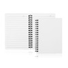 A spiral-bound A6 notebook with blank and lined pages in white, featuring a black spiral binding.