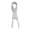 A neoprene sunglasses strap in grey, featuring a simple design with crossed ends. It has a logo on one side.