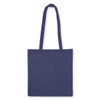 A navy blue non-woven tote bag without a gusset, featuring two shoulder straps and a blank surface.