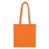 An orange non-woven tote bag without a gusset, featuring long handles and a minimalist design.