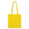 A yellow non-woven tote bag without a gusset, featuring long handles and a simple design.