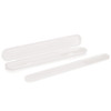 A set of three glass nail files in white, presented in a sleek case with a minimalist design.