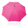 A pink 61cm umbrella with a black handle and a simple design, featuring a logo on the canopy.