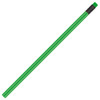 A green pencil with a black eraser at the top and a smooth cylindrical body. It features a logo on the barrel.