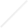 A white pencil with an unsharpened tip, featuring a simple design and a smooth surface. It has a logo on its side.