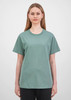A women's short sleeve tee in a soft green colour, featuring a classic crew neck and a relaxed fit.