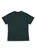 A dark green women's short sleeve tee, featuring a simple design and a plain back. It includes a logo.