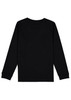 A black long sleeve tee with a simple design and no visible logos or branding.