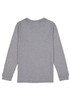 A grey long sleeve tee with a simple back design, featuring long sleeves and a crew neckline.