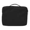 A black organiser case with a zip closure and handle. It features a logo on the front.