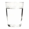A clear Tritan carry cup filled with water, featuring a simple design and no visible branding.