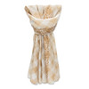 A lightweight scarf featuring a cream and beige patterned design, styled elegantly in a loop.